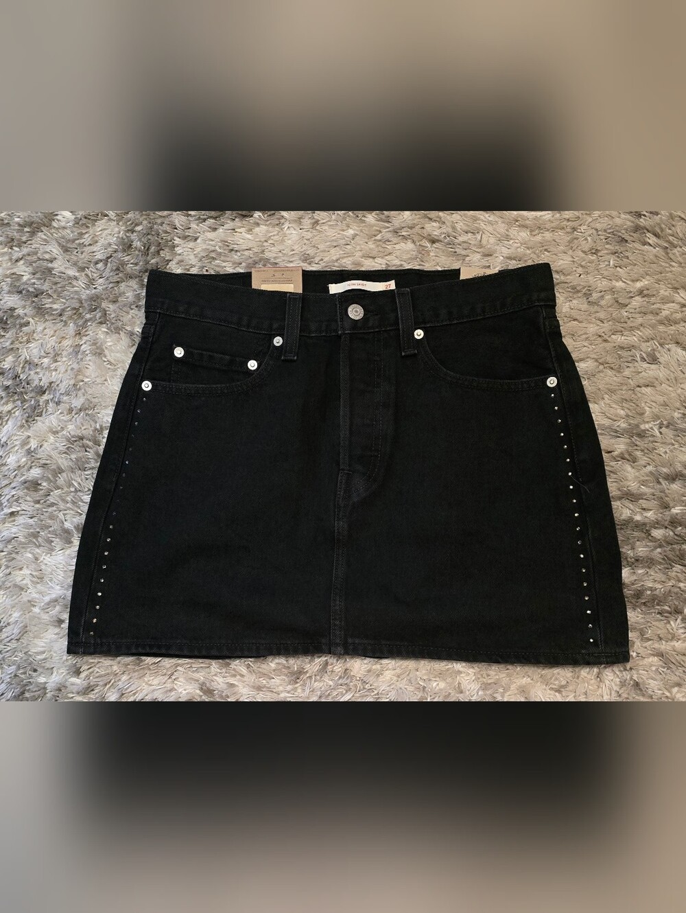 Levi's Black Skirt with Stud Trim